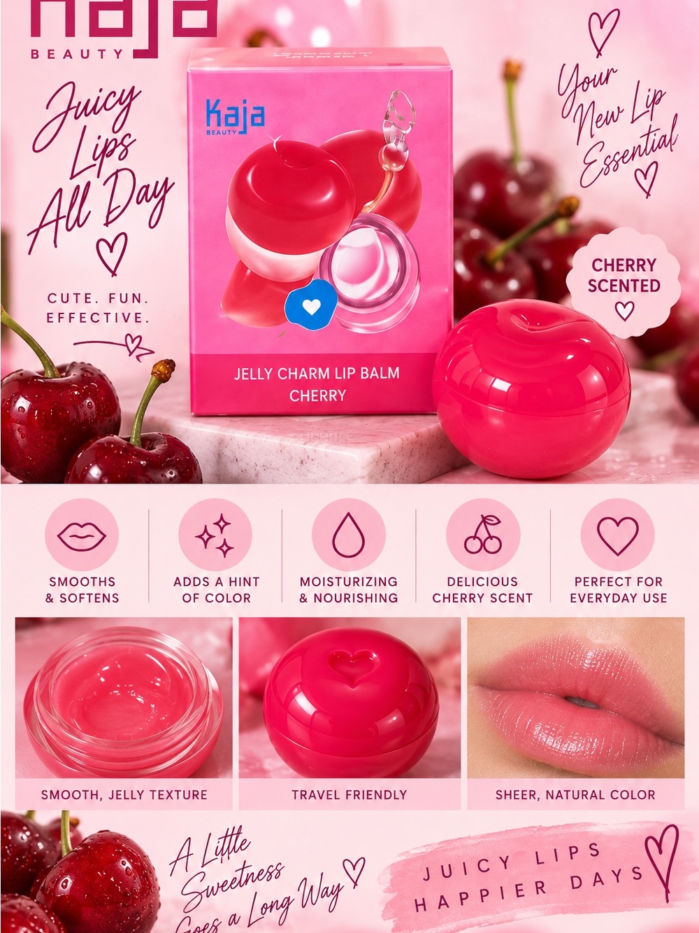 Jelly Charm Lip Balm — Cherry Pink Moisturizing Tint